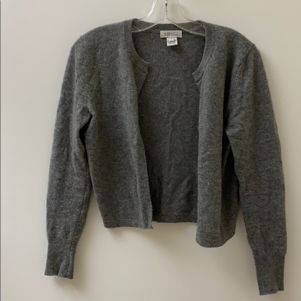 BARNEYS NY Grey Cashmere Cardigan